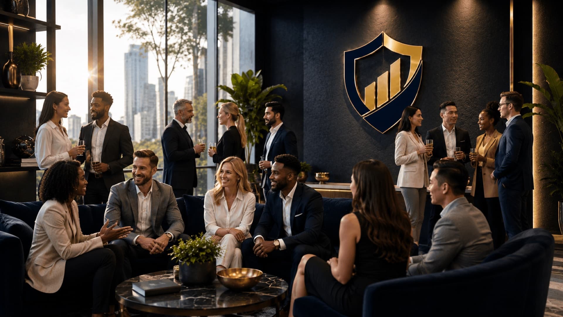 Clients and advisers in conversation in the Tutela Advisory Group lounge